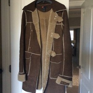 Women’s Diesel Brown Leather Winter Coat XS